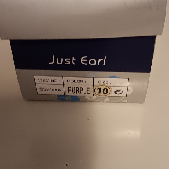 JUST EARL CLARISSA PURPLE LADIES HEELED SANDALS. SIZE 10 M. - Picture 6 of 6